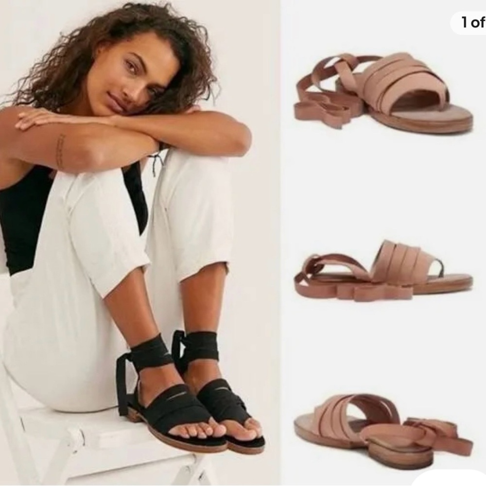 Free People Sandals | Sun Valley Wrap Sandal Tan Flat | Size 36